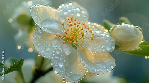 Pink Flower With Water Droplets