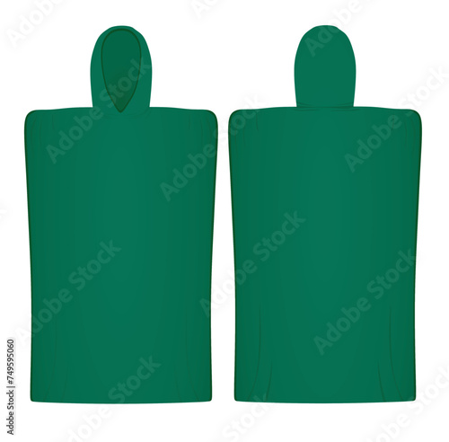 Green poncho towel. vector illustration