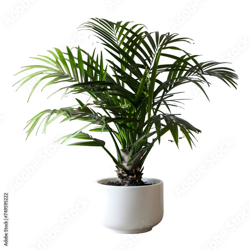 ponytail palm in a pot  isolated  white background