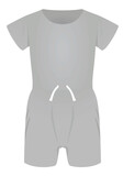 Grey jumpsuit short sleeve. vector illustration