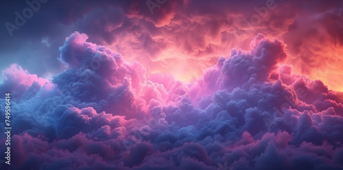 A picturesque sunset with pink and violet hues painted across a cloudy sky