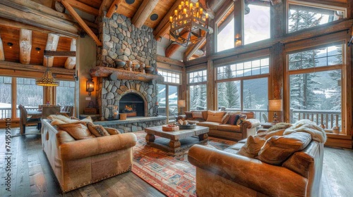 A Large House Covered in Snow With Many Windows