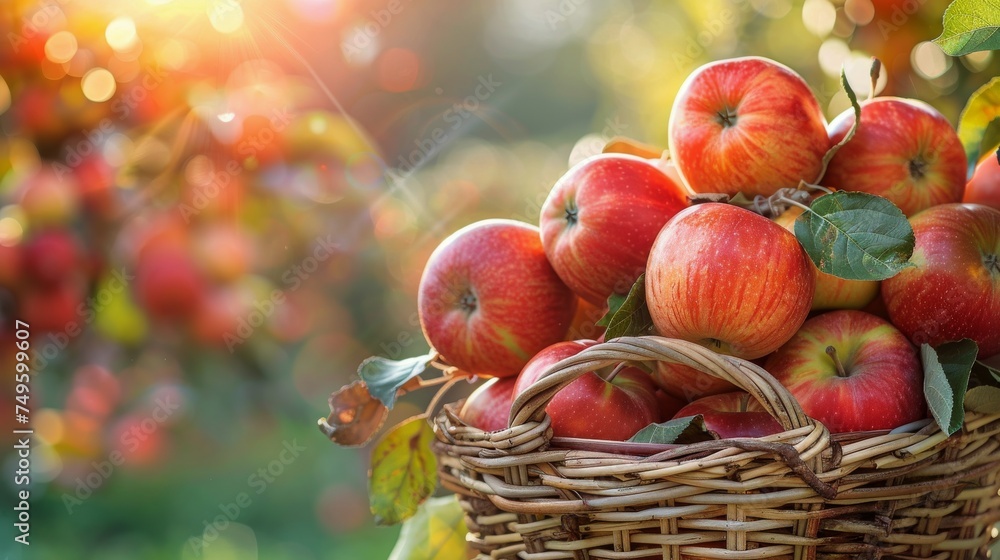 A Basket Filled With Red Apples A Basket Filled With Red Apples