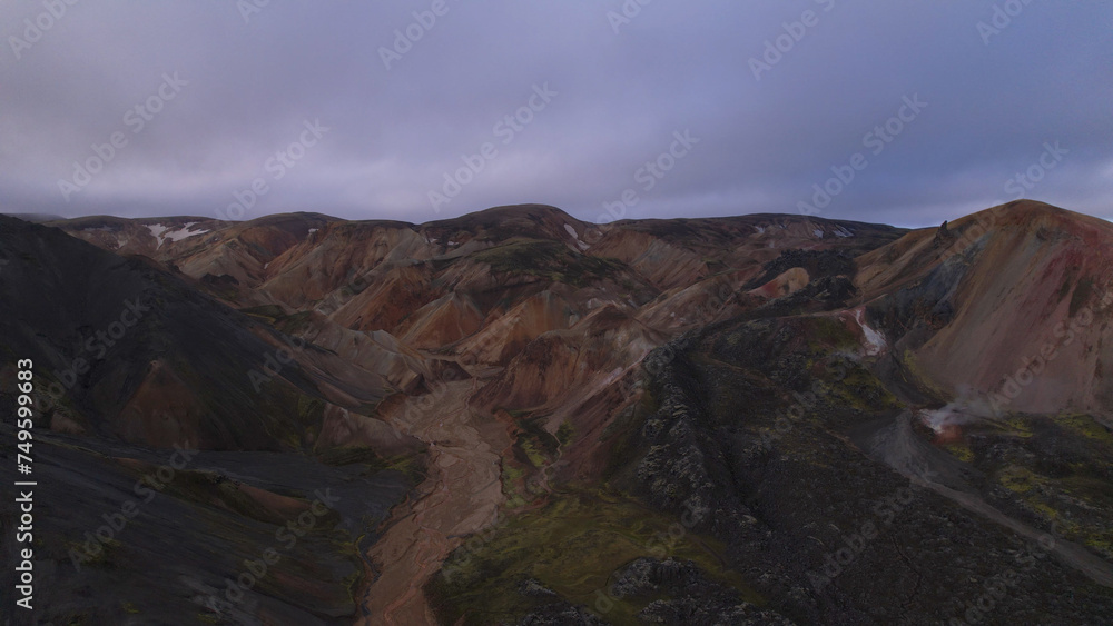 Landmannalaugar is a location in Iceland's Fjallabak Nature Reserve in the Highlands. It is on the edge of the Laugahraun lava field. This lava field was formed by an eruption in 1477. Landmannalaugar is a location in Iceland's Fjallabak Nature Reserve in the Highlands. It is on the edge of the Laugahraun lava field. This lava field was formed by an eruption in 1477.