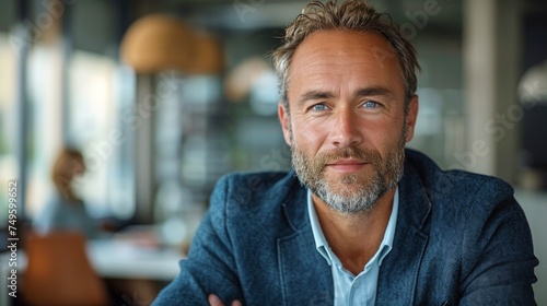 Man Sitting at Restaurant Table