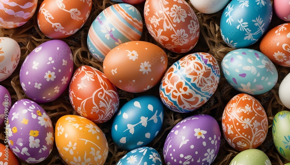 Fototapeta premium Colorful easter chocolate eggs
