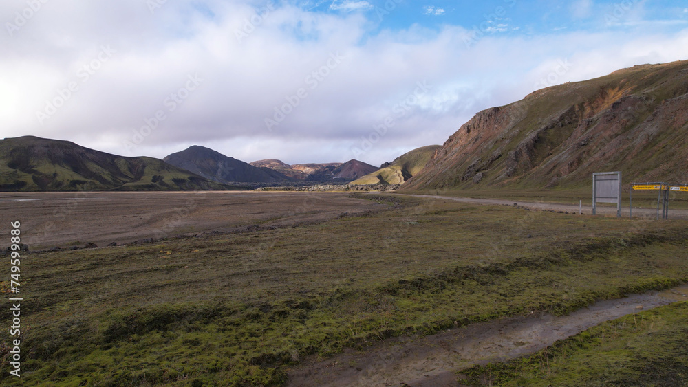 Landmannalaugar is a location in Iceland's Fjallabak Nature Reserve in the Highlands. It is on the edge of the Laugahraun lava field. This lava field was formed by an eruption in 1477. Landmannalaugar is a location in Iceland's Fjallabak Nature Reserve in the Highlands. It is on the edge of the Laugahraun lava field. This lava field was formed by an eruption in 1477.