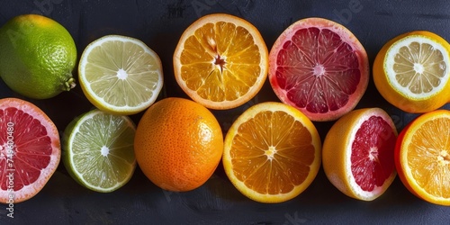 sliced citrus orange tangerine lime Generative AI