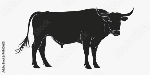 cow on white background vector Generative AI © Evghenii