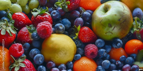 fruits berries and citruses Assorted texture Generative AI