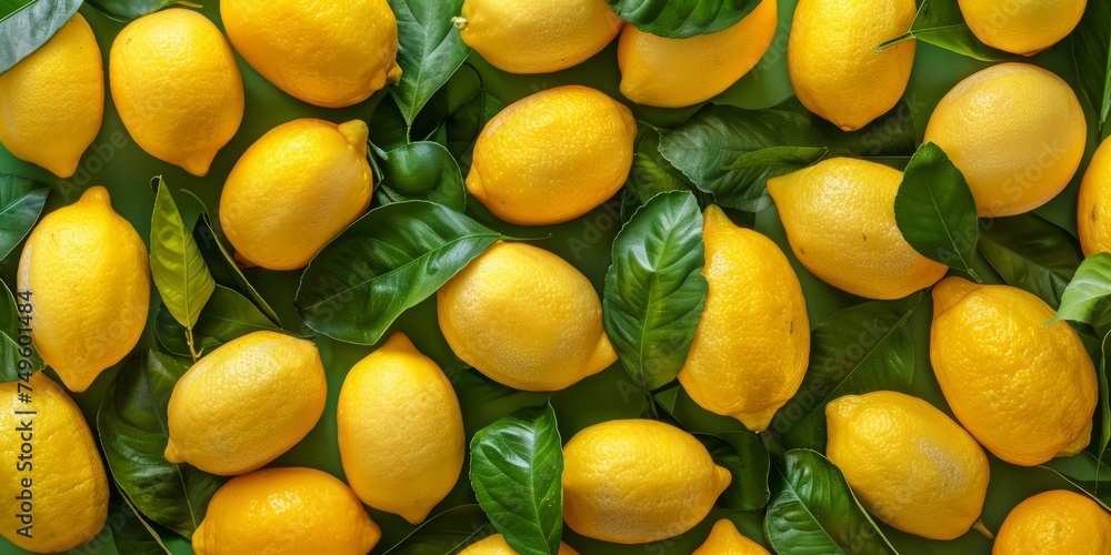 lemons top view texture Generative AI