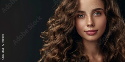 woman model with beautiful shiny and healthy hair Generative AI
