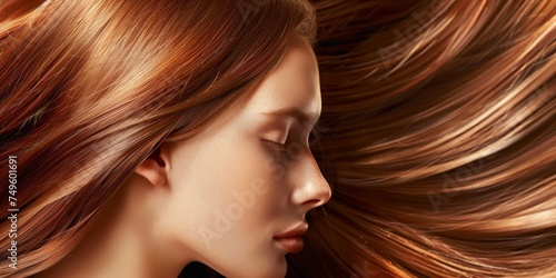 woman model with beautiful shiny and healthy hair Generative AI