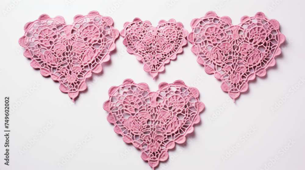 Heart-shaped doilies 