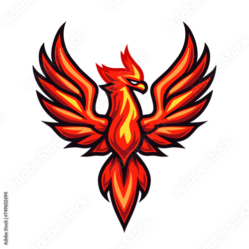 Fire bird phoenix esport vector logotype, logo phoenix, icon phoenix, sticker phoenix, symbol phoenix, emblem phoenix, eagle