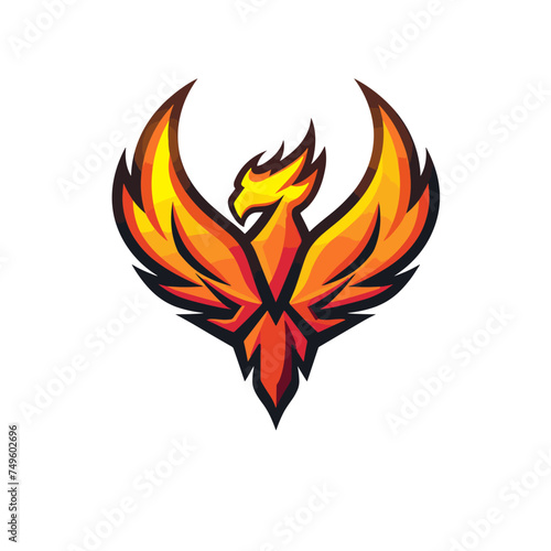 Fire bird phoenix esport vector logotype, logo phoenix, icon phoenix, sticker phoenix, symbol phoenix, emblem phoenix, eagle