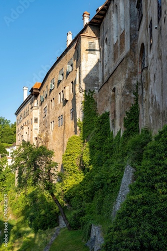 Blick entlang des Schlosses von Krumau an der Moldau in Südböhmen in Tschechien