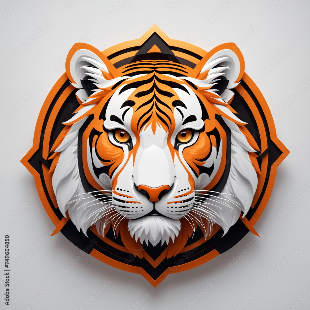 Illustration of the logo-mascot of the Ferocious Tiger commercial company on a white background. Illustration of the logo-mascot of the Ferocious Tiger commercial company on a white background.