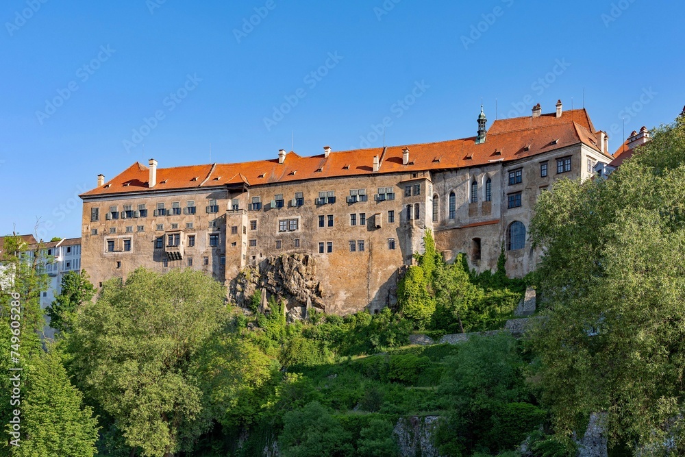 Das Schloss von Krumau an der Moldau in Südböhmen in Tschechien
