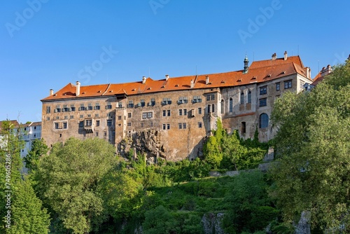 Das Schloss von Krumau an der Moldau in Südböhmen in Tschechien