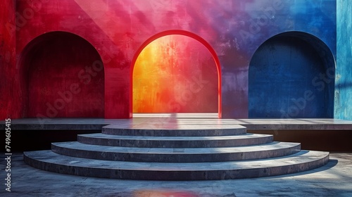 Colorful Wall With Steps