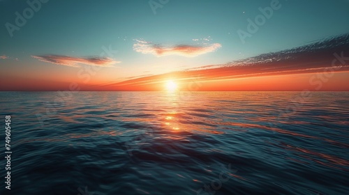 Sun Setting Over Ocean From Boat