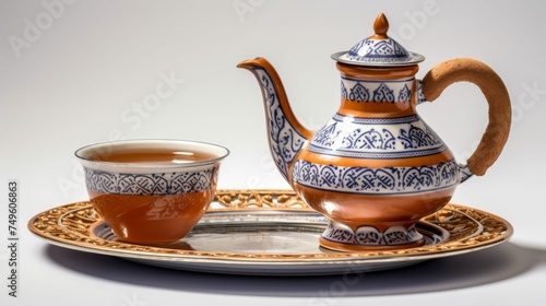 Tea Pot, Cup, and Plate for Ramadan 2024 Islamic Event