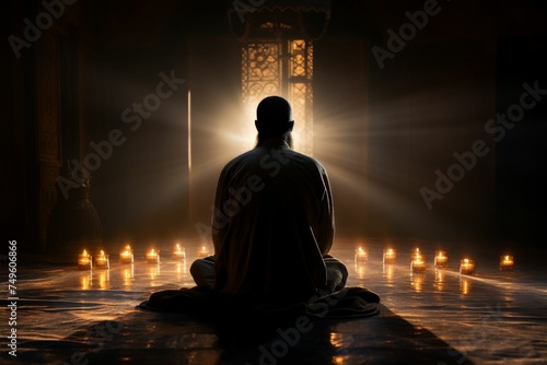 Person Sitting on Floor in Front of Candles