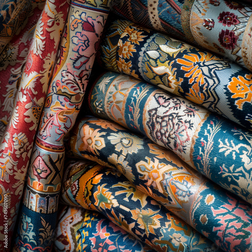 Boho Chic Fabric Patterns in High-Resolution Travel Photography