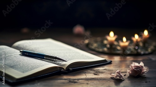 Open Book With Pen for Ramadan 2024