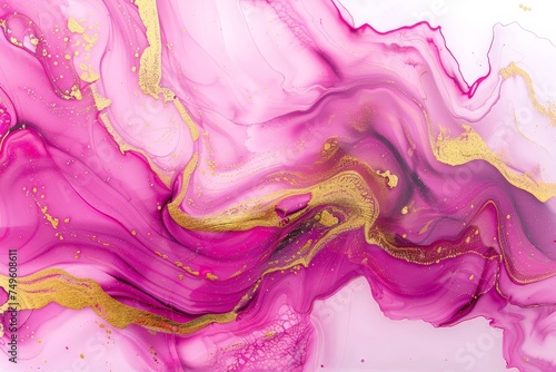 A pink and gold swirl with gold accents