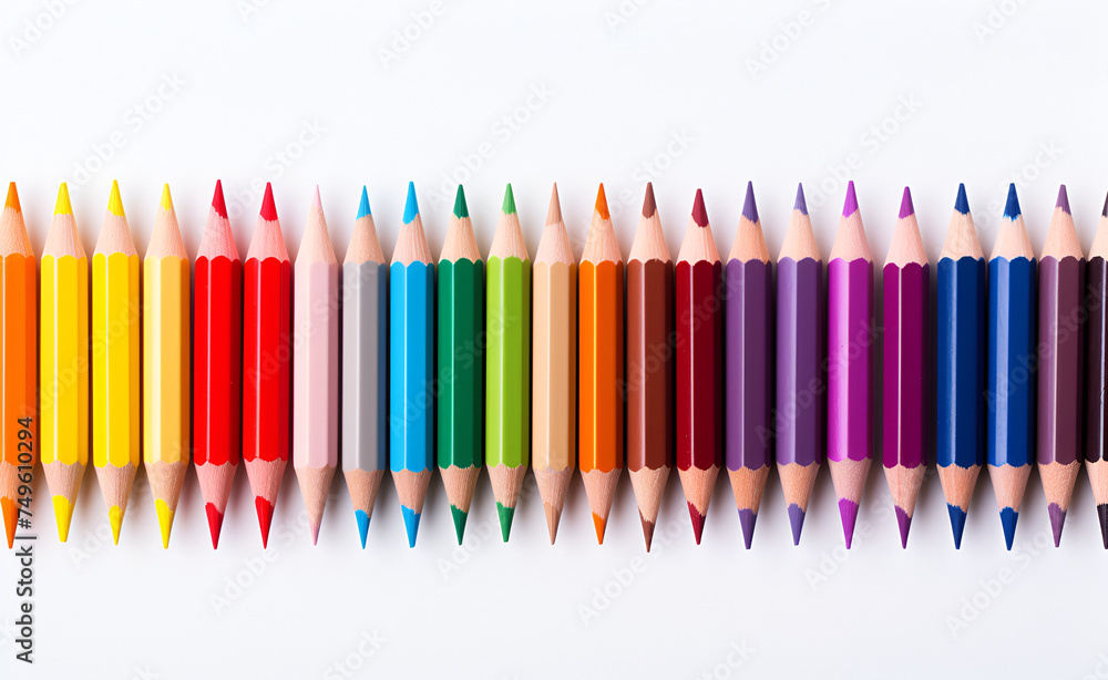 Color pencils isolated on white background