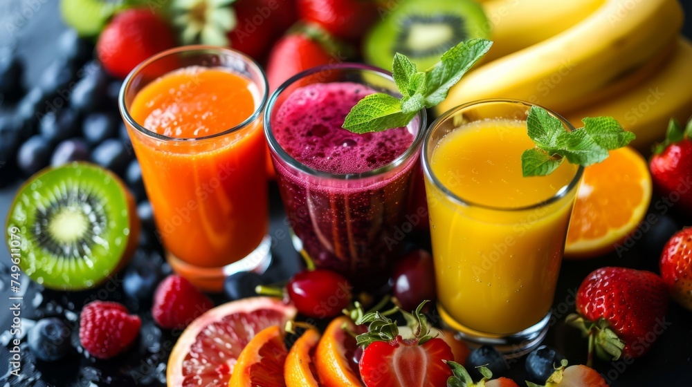 Healthy fresh fruits juice, drink. Vitamins, fitness drink, health food. Healthy fresh fruits juice, drink. Vitamins, fitness drink, health food.
