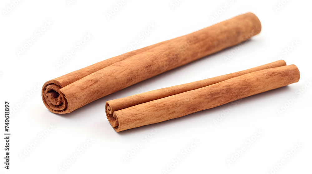 Cinnamon sticks isolated on white background. Neural network AI generated art Cinnamon sticks isolated on white background. Neural network AI generated art
