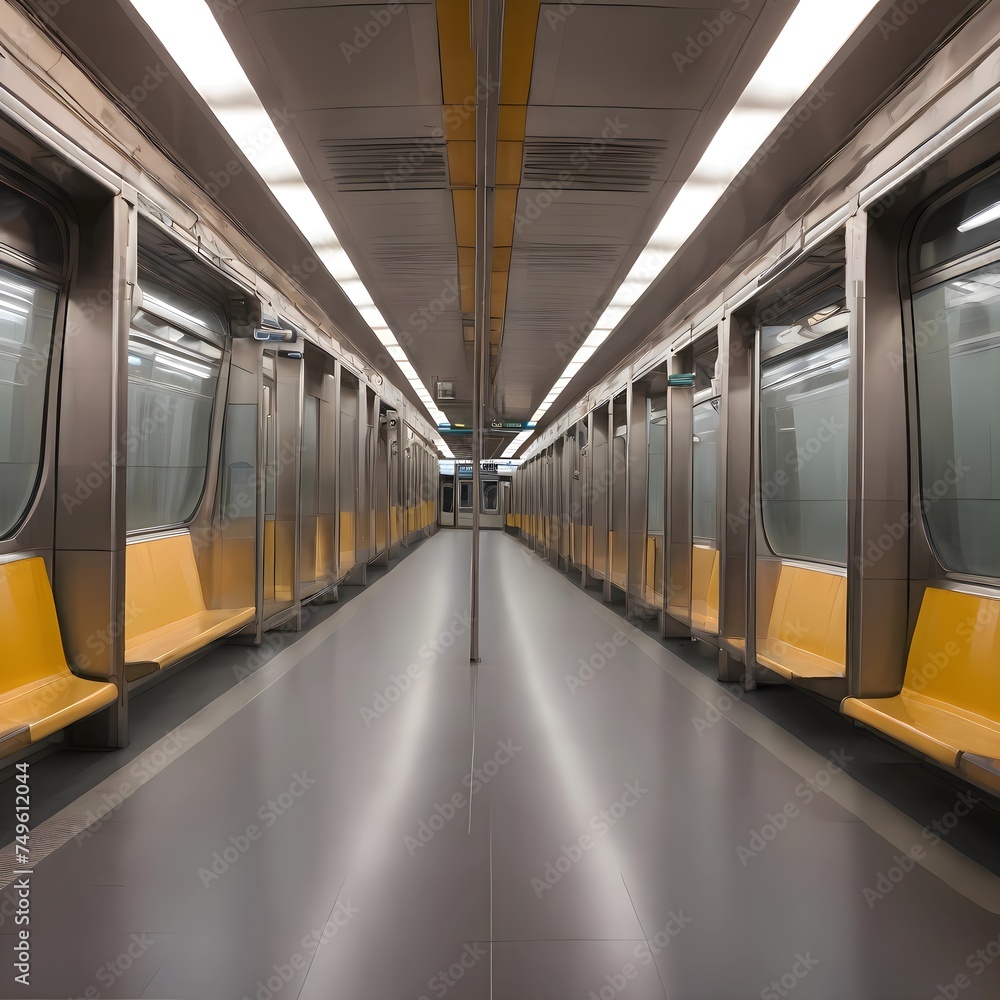 subway train with motion blur