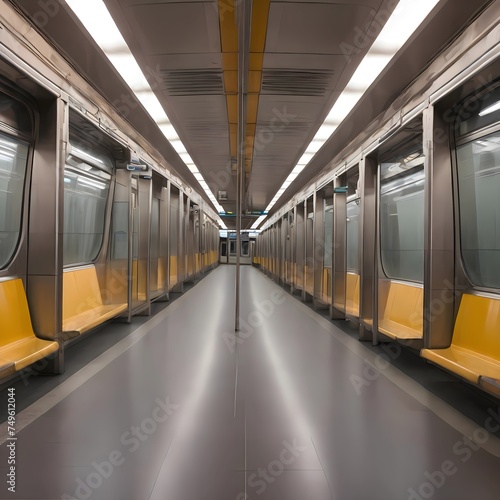 subway train with motion blur