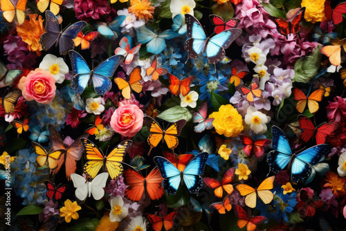 Colorful butterfly garden with blooming flowers © Michael Böhm