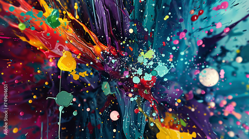 Abstract background with splashes of multicolored colors © Edgar Martirosyan