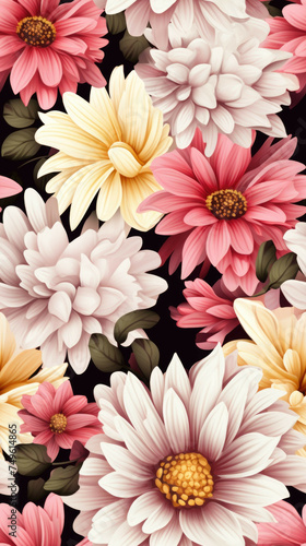 Seamless Tilable Flowers Texture Pattern