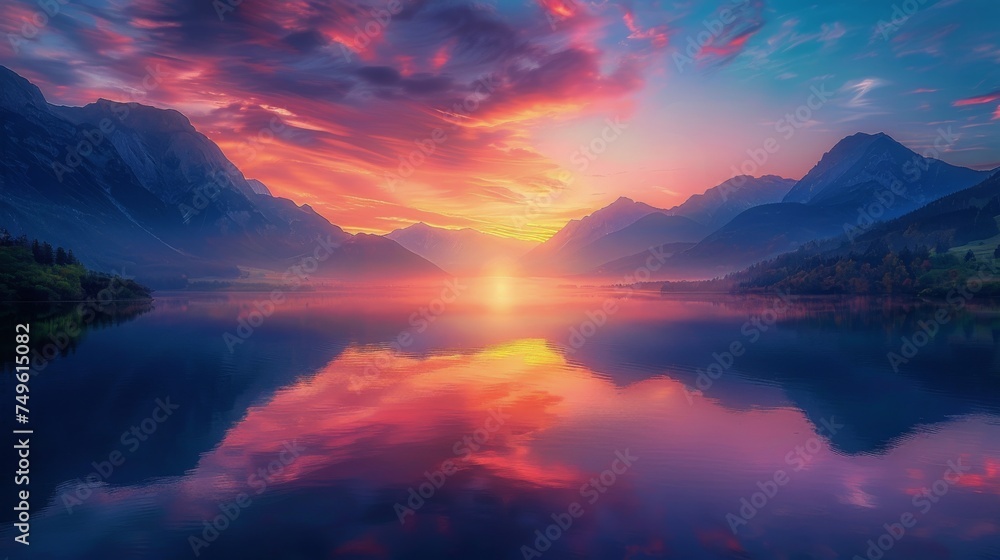 Colorful Sunset Reflecting on Water