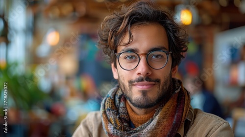 Man With Glasses Standing in Room