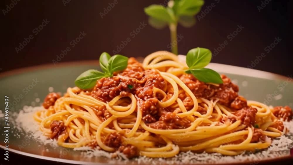 Fresh pasta with hearty Bolognese and parmesan cheese Fresh pasta with hearty Bolognese and parmesan cheese
