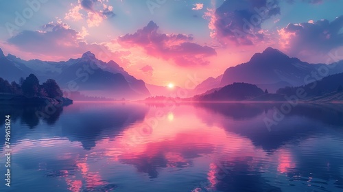 Colorful Sunset Reflecting on Water © olegganko