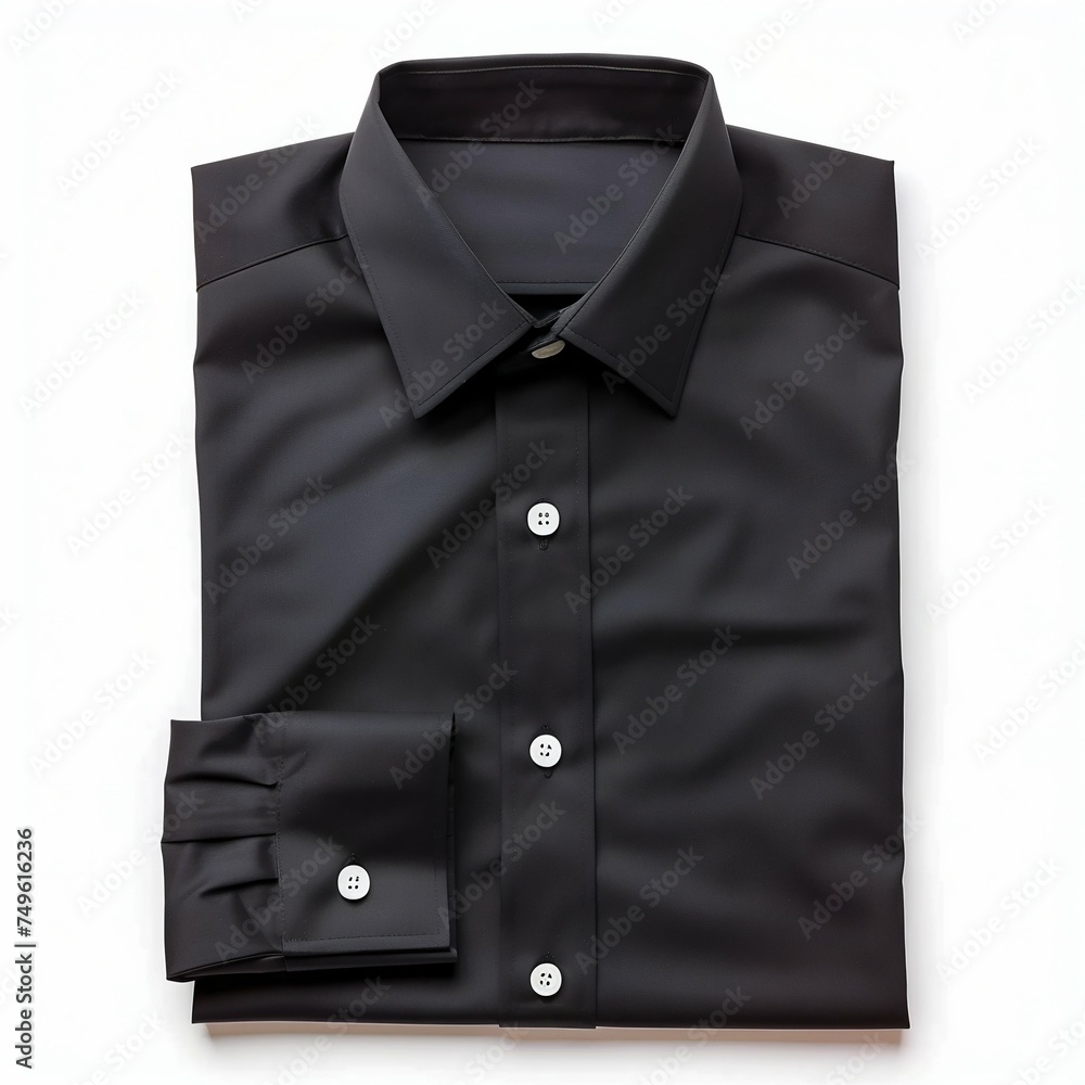 Classic Men's White Dress Shirt Isolated on White Background. Generative ai Classic Men's White Dress Shirt Isolated on White Background. Generative ai