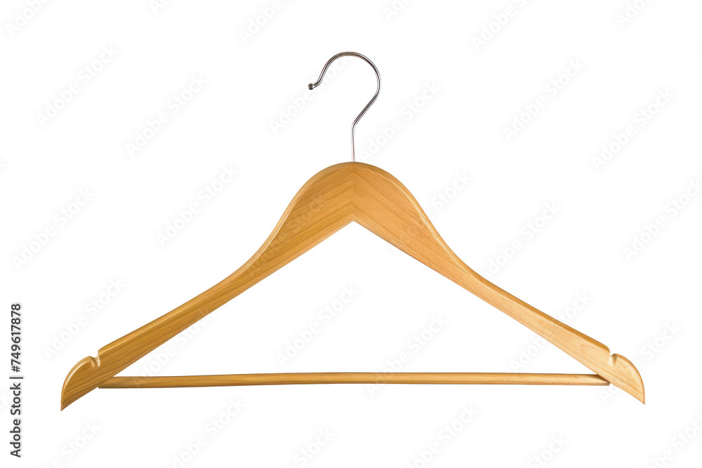Classic wooden clothes hanger, cut out - stock png. Classic wooden clothes hanger, cut out - stock png.