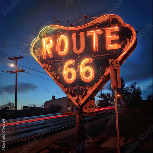 Retro Route 66 Neon sign 