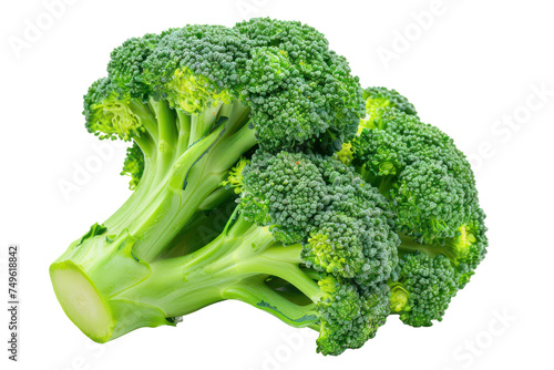 Fresh green broccoli bunch for healthy eating, cut out - stock png.