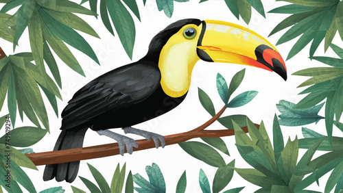 Flat Design Toucan Vector Illustration. Perfect for Adding Tropical Vibes to Your Designs.