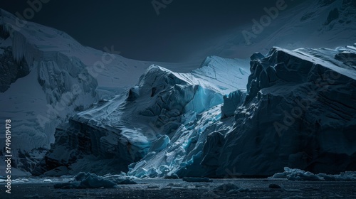 Antarctica glacier landscape at night © Stefano