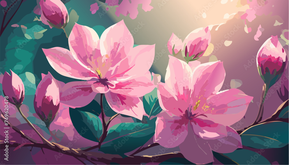 Pink and white flowers background Pink and white flowers background